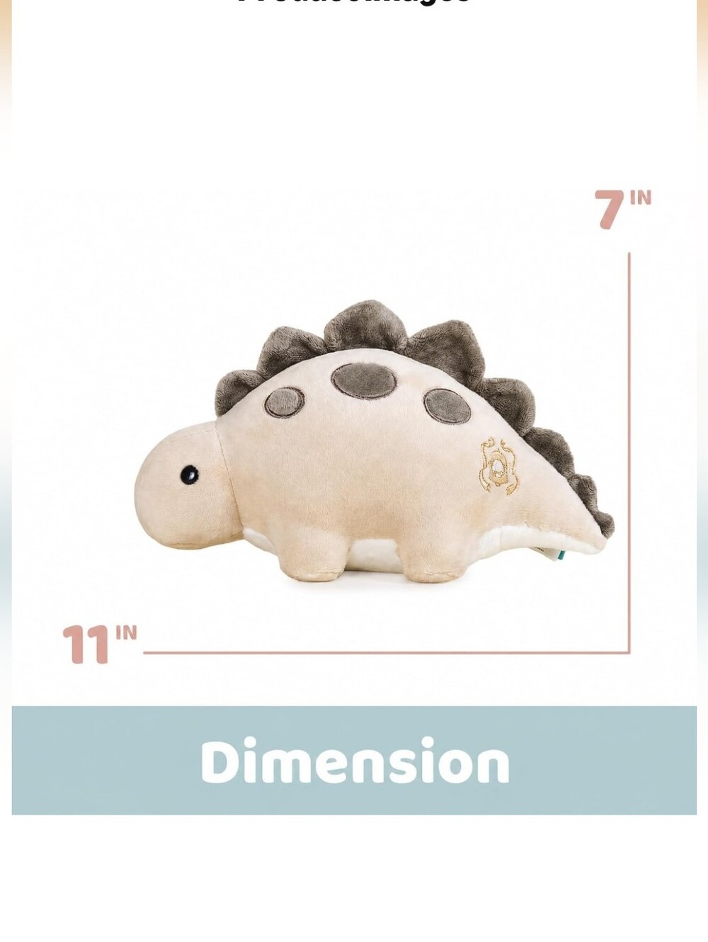 Plush Dino Duo in Tan and Cream – Cute Stuffed Dinosaurs - Picture 6 of 12